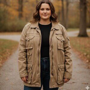 Oversized Utility Cargo Jacket 2xl Plenty of pockets!